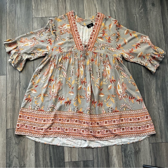 Vici Paisley Sage Mini Dress Large - Picture 5 of 12